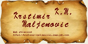 Krstimir Maljenović vizit kartica